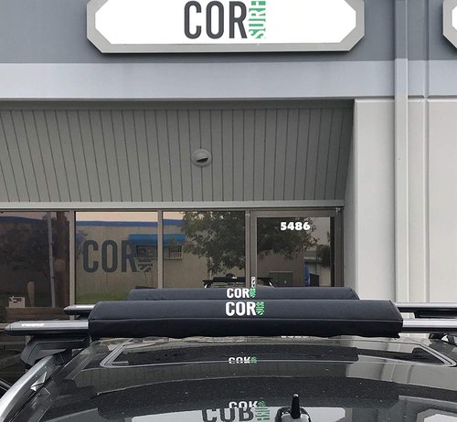 COR Surf Aero Roof Rack Pads for Paddleboard, Kayak, Surfboards, SUP, Snowboard, Paddleboard and Canoe | for Wide Aero Style Bars (Black, 28" Wide)