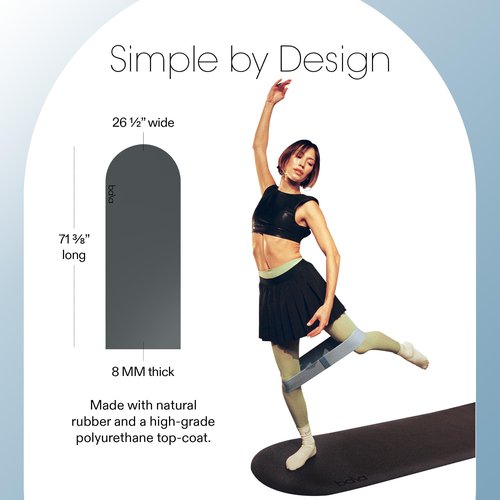 Bala Yoga Mat for Home Gym, 8mm (Charcoal) - Non Slip Exercise Mat for Home Workout, Stretching, Pilates, Aerobics & Floor & Fitness Work Out - Indoor Exercising Mat