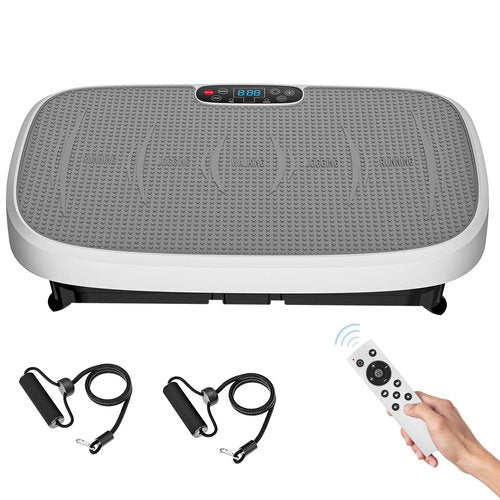 Vibration Plate Exercise Machine - Whole Body Vibration Platform for Home & Office, Fitness Machine with Resistance Bands, Low Noise Vibration Plates for Weight Loss & Lymphatic Circulation (White)