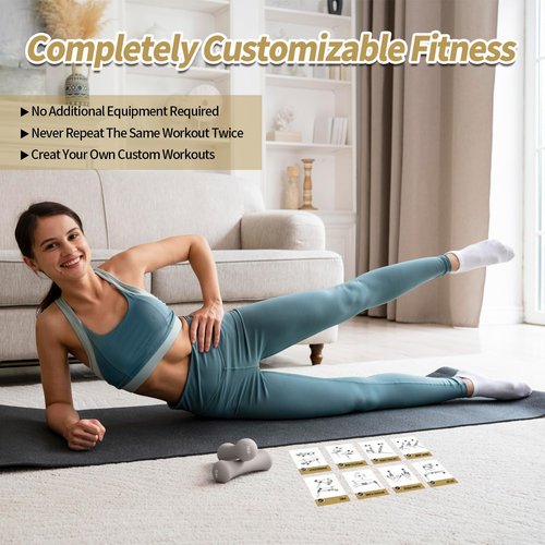 ELAORY Suspension Workout Cards, 62 Exercises Cards Deck Large Size 5" x 3.5" Fitness Cards for Women & Men, Beginner Fitness Guide to Training Exercises at Home or Gym (Suspension, Vol 1)