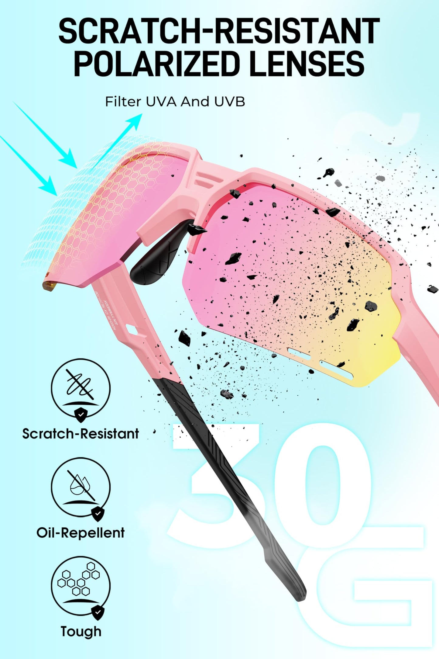 SIPLION Polarized Sunglasses Women Sports: UV400 Protection TR90 Frame Anti-Slip Wrap-Around for Driving Fishing Golf Running KD03-05 C9