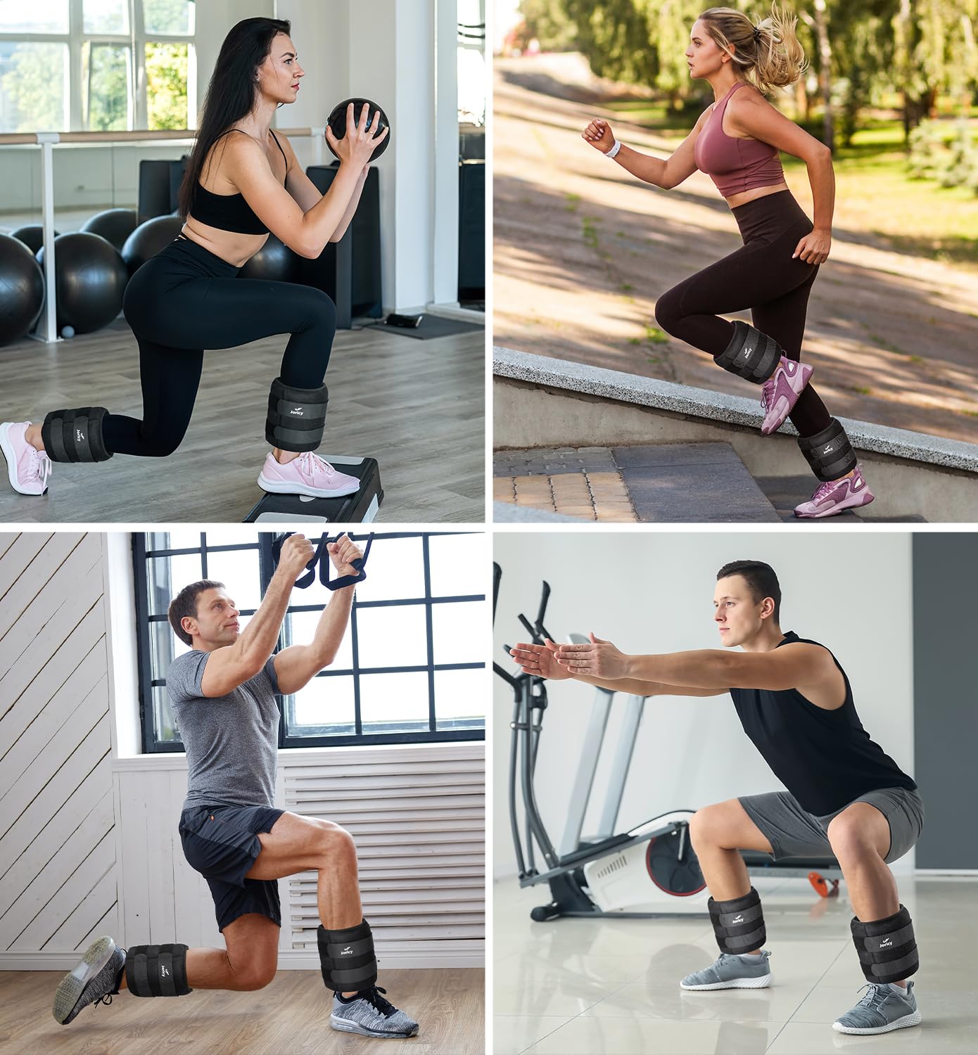 Ankle Weight, Wrist Leg Arm Weights for Women Men with Adjustable Straps, A Pair of 20LBS(10 LB Each Weight) Strength Training Weighted for Walking Yoga Jogging Running Dance, Black