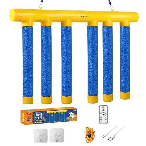IZIVE Reflex Challenge Game, Reflex Stick Game, Reflex Game Falling Sticks, Reaction Training with 3 Adjustable Speed, Upgrade Remote Control (Blue-Remote Control)