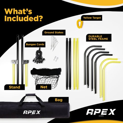 Apex Sports Adjustable Volleyball Rebounder Net 7x4 ft – Bounce Back Training Equipment with Angle Customization for Practicing Volleying, Bumping, Spiking – Durable & Portable with Travel Bag