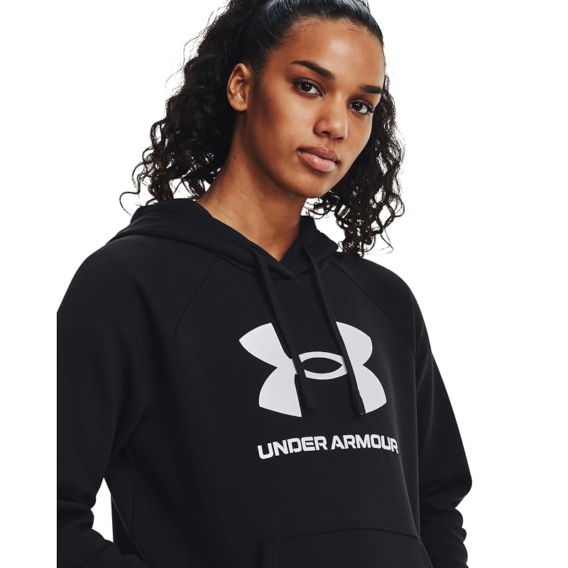 Under Armour Rival Fleece Hoodie for Women - Black / White, Large