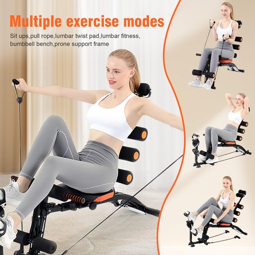 Abdominal Workout Bench – Adjustable Sit-Up Machine with Leg Lock & Dumbbell Holder – Home Gym Core Trainer for Abs, Crunches, Leg Raises – Foldable, Heavy-Duty Steel Frame – Max Weight 300LB
