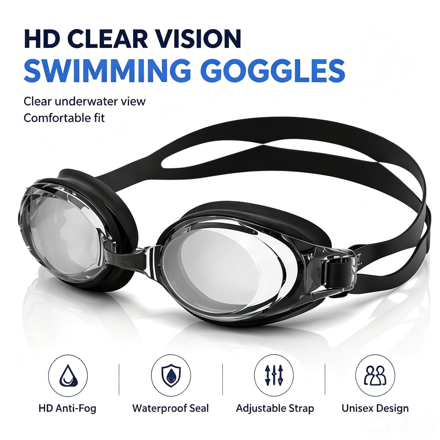 haetair Swimming Goggles For Men Women – Professional Fit & Comfort Unisex Swim Glasses For Adults Anti-Fog, Leak-Proof