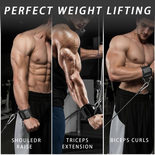 Lights Mountain Wrist Cuffs Weight Lifting Straps ??Heavy-Duty Cable Machine Attachments & Weightlifting Wrist Support for Lateral Raises, Pull Exercises & Strength Training
