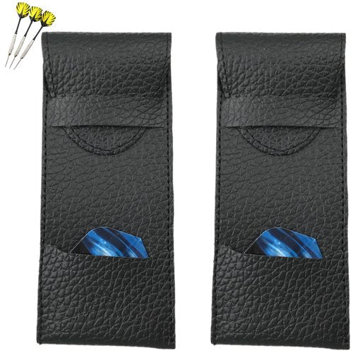 Peenbbop Dart Case for Steel and Soft Tip Darts, 2 Pcs PU Leather Darts Accessories Organizer for Home Traveling Outdoor, Holds 3 Darts