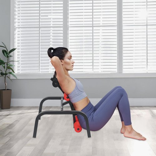 LIWBYYG Mini Inversion Table, Back Stretcher with Back Massage Roller Portable Back Stretcher Rotation Inversion Table for Pain Relief, Adjustable Angle, 352.74lbs Capacity