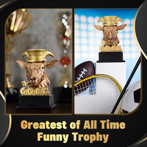 Zhengmy Goat Trophy Award Winner Trophies for Adults G. O. A. T. Greatest of All Time Funny Appreciation Gift Recognition Gift Plaque for Sports Employee Teacher Boss Friend Winner(Bronze Golden)