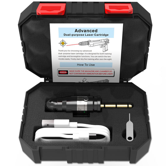 GORTAR Laser Training Cartridge & Boresighter Dual Function for Cal 22LR/.223REM to Dry Fire Practice and Bore Sighting