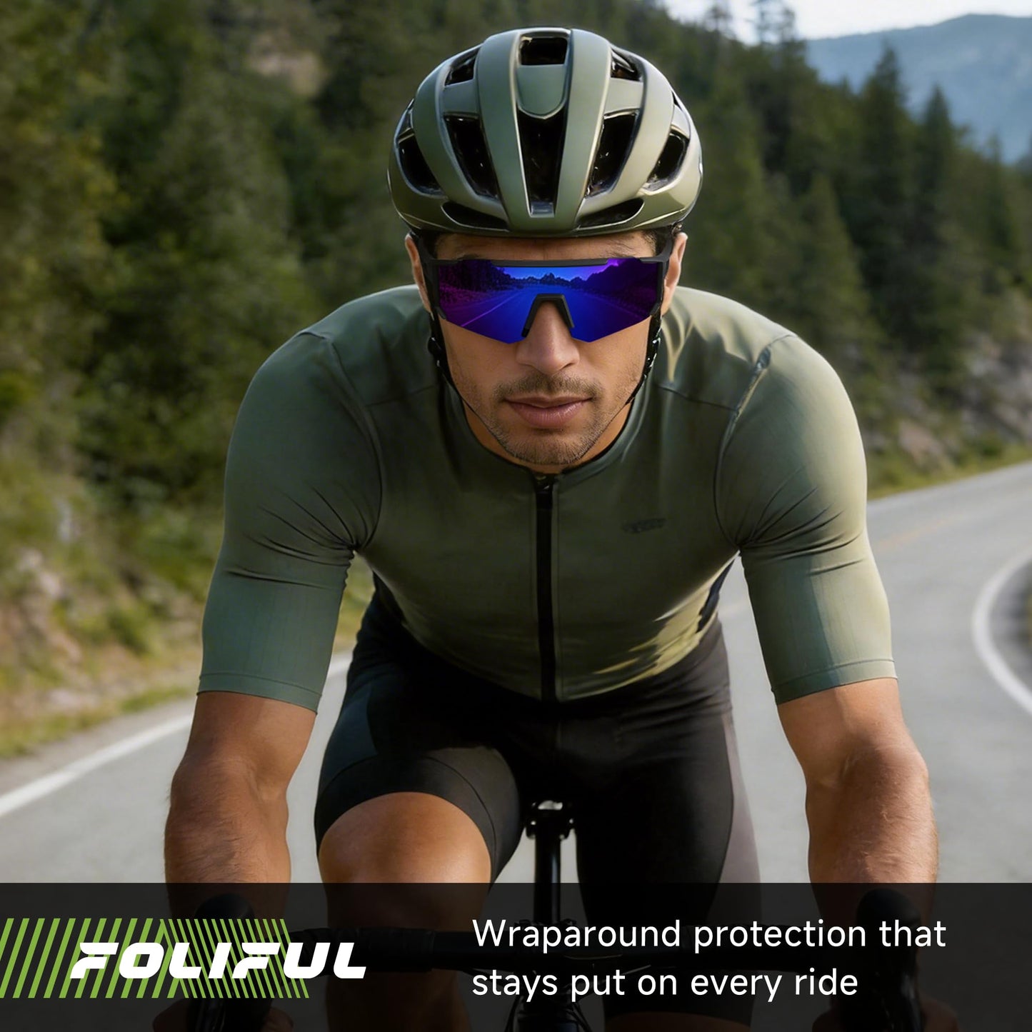 Foliful 3 Pack Polarized Sports Sunglasses Men Women, Running Mens Sunglasses UV Protection for Baseball Cycling Fishing, Grey/Dark Blue/White