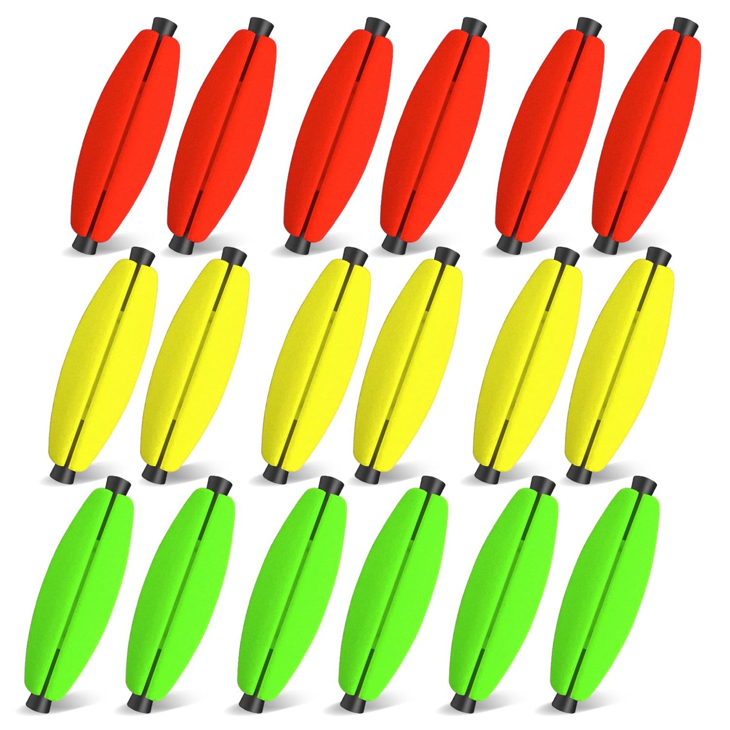 YOTO Peg Floats Slotted丨Fishing Floats for Catfish丨Fishing Cigar Foam Bobber for Santee Rig丨1.5in，2in，2.5in，3in