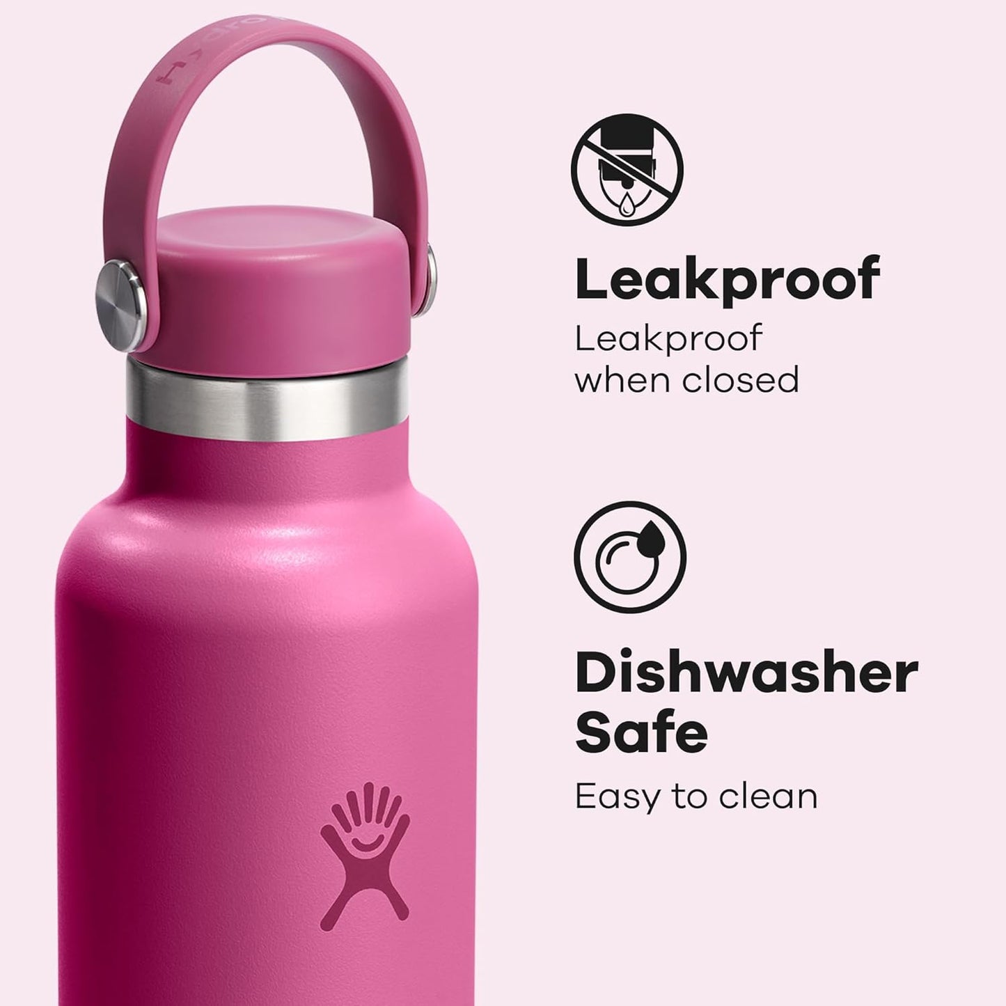 Hydro Flask Water Bottle - Insulated Stainless Steel - Non Spill, Leakproof in 24 Oz White