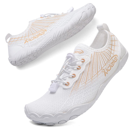 ITLXJR Water Shoes for Men and Women, Barefoot Aqua Socks, Wide Fit Beach Swimming Pool Shoes, Anti-Slip Outdoor Walking Hiking Kayaking Diving Surfing (Beige, Adult, Men, 6.5, Numeric, US Footwear Size System, Medium)