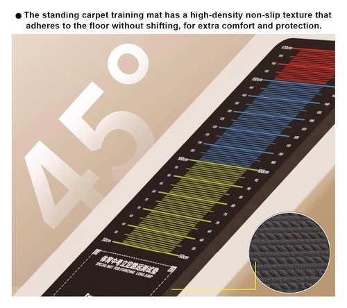 Standing Long Jump Mat Long Jump Practice Test Pad Standing Carpeted Training Mat for Long Jump, Quiet Physical Test Board for School Gym