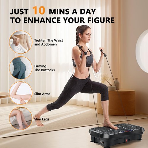 Vibration Plate Exercise Machine Lymphatic Drainage, Whole Body Workout Vibration Plate for Weight Loss,Vibrating Plate Exercise Machine Fitness Platform for Shaping,MAX Weight 330lbs.