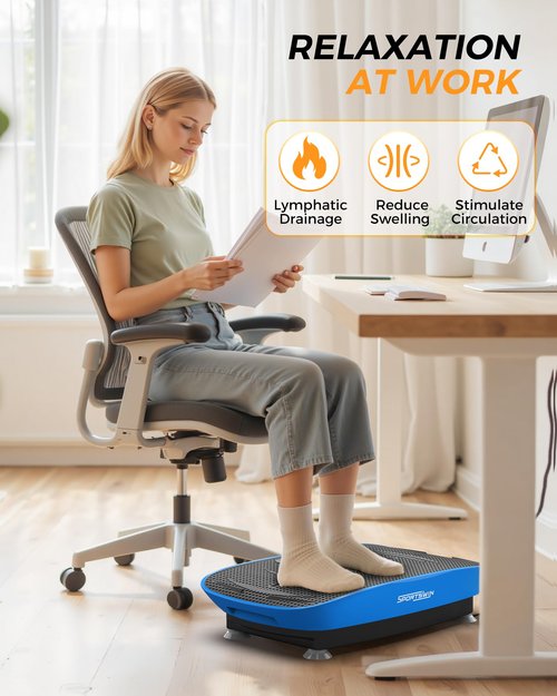 SPORTSWIN Vibration Plate Exercise Machine, Fitness Platform Shaking Full Body, Vibration Plate for Lymphatic Drainage, Motor Speed Control , Home Training Equipment for Weight Loss & Toning (Blue)