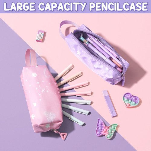 Fimibuke Backpack for Girls, 3 PCS Waterproof Kids Backpack with Lunch Box & Pencil Case Set, Cute Travel Bookbag School Bag for Kindergarten Elementary Middle High School Student Toddler Kids Teens