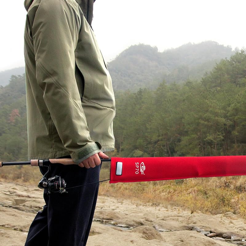 SF Neoprene Fishing Rod Sleeve Cover Protector Gloves Red & Black 70 in