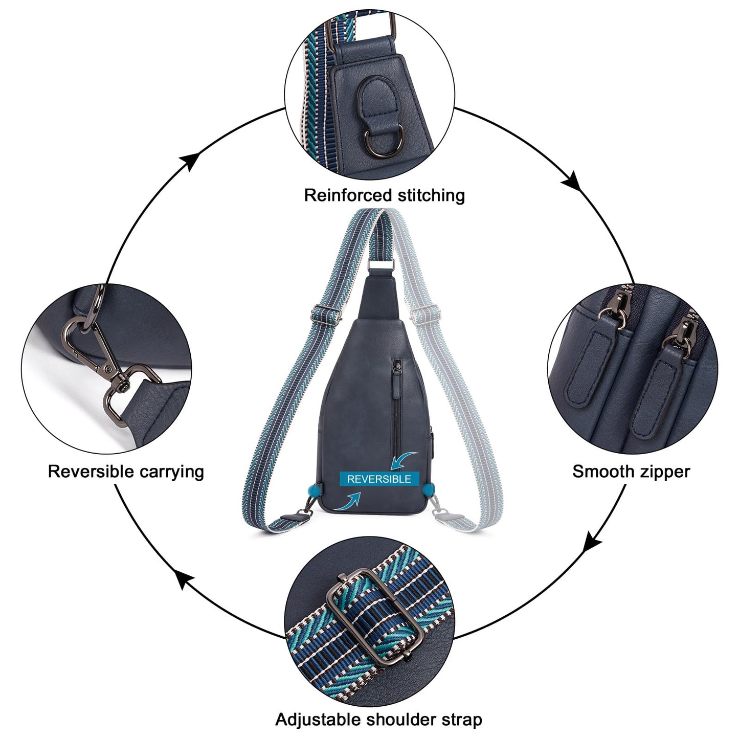 CLUCI Crossbody Bags for Women Men,Leather Sling Bag Cross Body Backpack for Woman Gifts for Women Birthday Unique