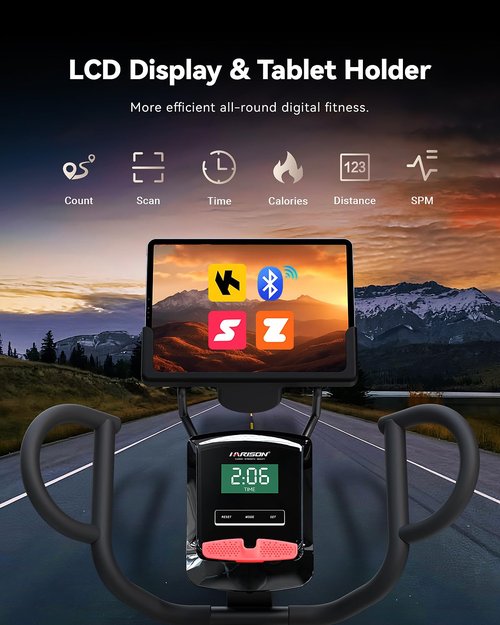 HARISON Pro Recumbent Exercise Bike 400 lbs Capacity, Magnetic Recumbent bike for Adult and Seniors, Recumbent Stationary bike for Home with Smart Bluetooth App, 2 in 1 LCD Monitor and Tablet Holder, Heart Rate monitor