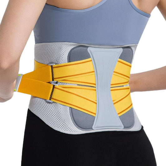 aoFIT Back Brace for Lower Back Pain Relief, Adjustable Lumbar Support Belt with Steel Plates, Dual Compression, Breathable 3D Knit Fabric, Slim Waist Design for Work, Gym, Sciatica, Herniated Disc L