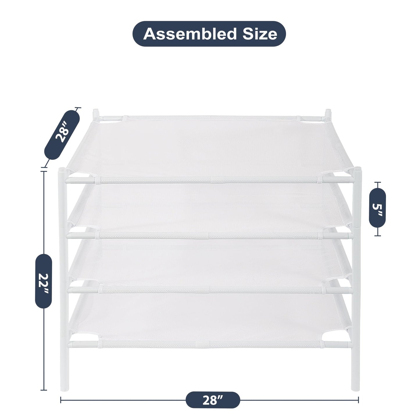 STO STO Sweater Drying Rack, 4-Pack Stackable Mesh Clothes Drying Rack, Laundry Drying Rack for Sweaters, Socks, Toys, White