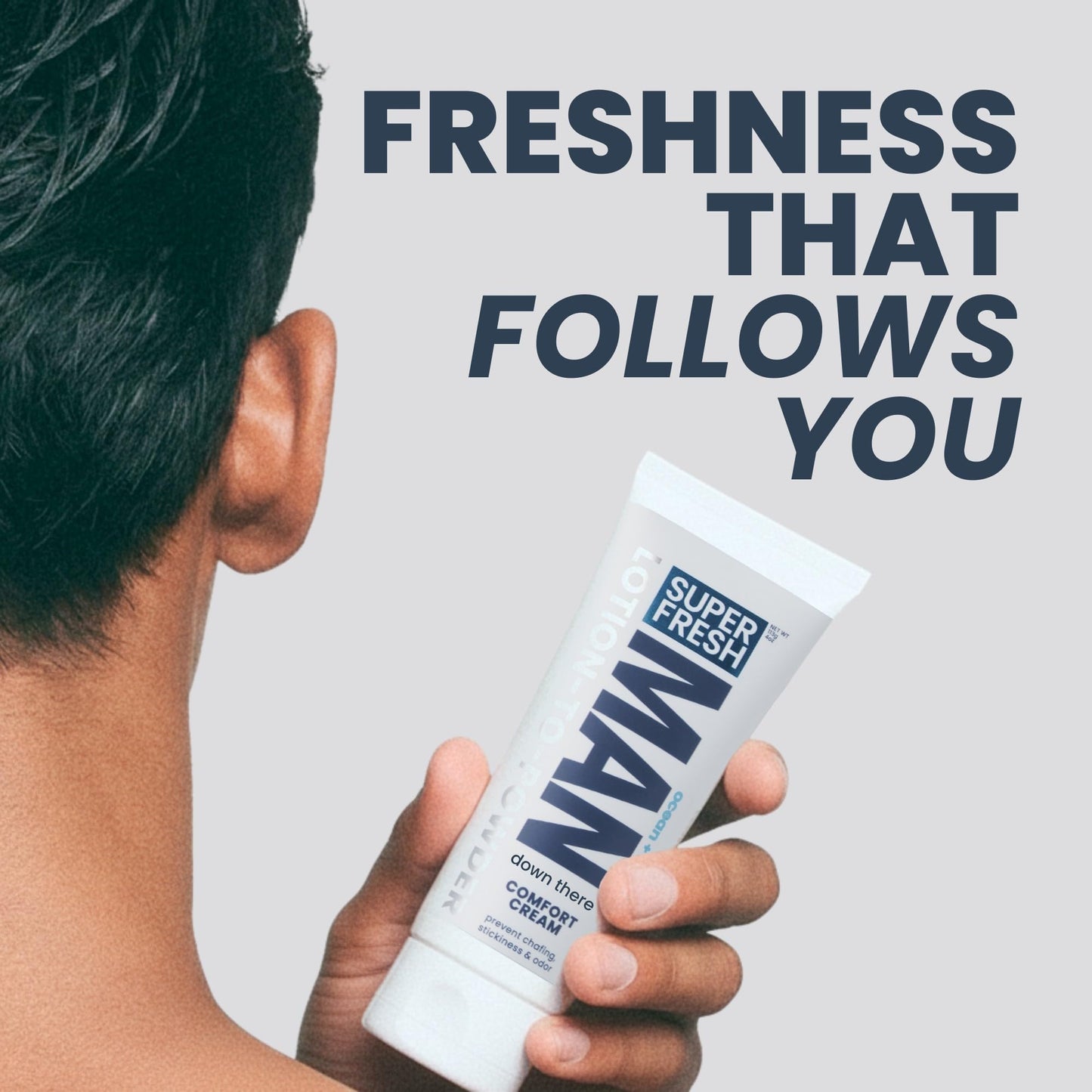 Super Fresh Man Parts Ball Deodorant for Men | POWDER LOTION | Mens Hygiene Cream for Groin, Butt, & Body | Fresh Control Odor, Anti Chafing, Stop Itch, Absorb Sweat | Aluminum Free