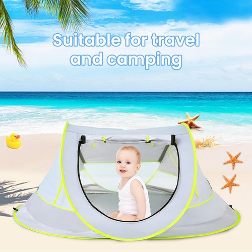 Mengersi Baby Beach Tent,Large Pop Up Beach Shade Sun Shelter for Girls Boys,Pop Up Mosquito Net Travel Tent Or Indoor Play Tent for Kids,UPF 50+ UV