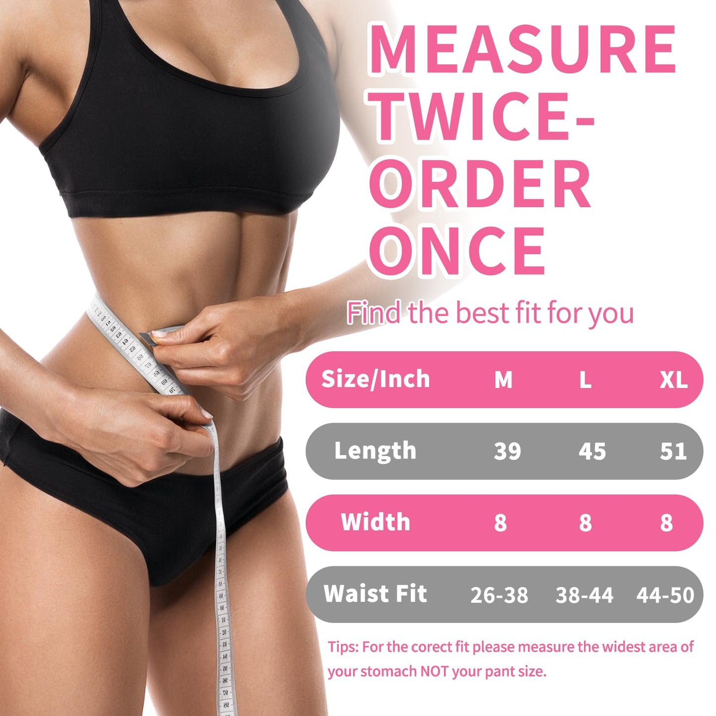 NEWCOO Sweat Waist Trainer For Women Men Waist Trimmer Sweat Belt Band Stomach Wrap Faja For Workout Weight Loss Lower Belly Fat Black/Pink