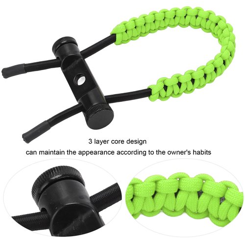 Compound Bow Wrist Slings, Adjustable Durable Wrist Strap Cord Rope, Hunting Wrist Strap Braide for Training Exercising, Archery Bow Wrist Slings for Compound Bow Target Shooting Accessories(Green)