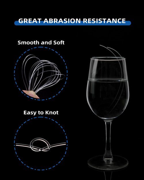 BLUEWING Monofilament Fishing Line Dia. 0.8mm 80 lbs 500 Yards Invisible Thin Diameter Mono Fish Wire String, Clear