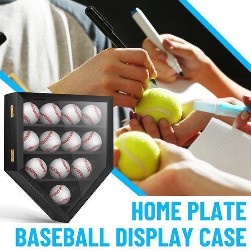 Baseball Display Case UV Protection Clear Acrylic Base Ball Box with Solid Wood Base, Baseball Stand for Autographed Ball Ideal Gift