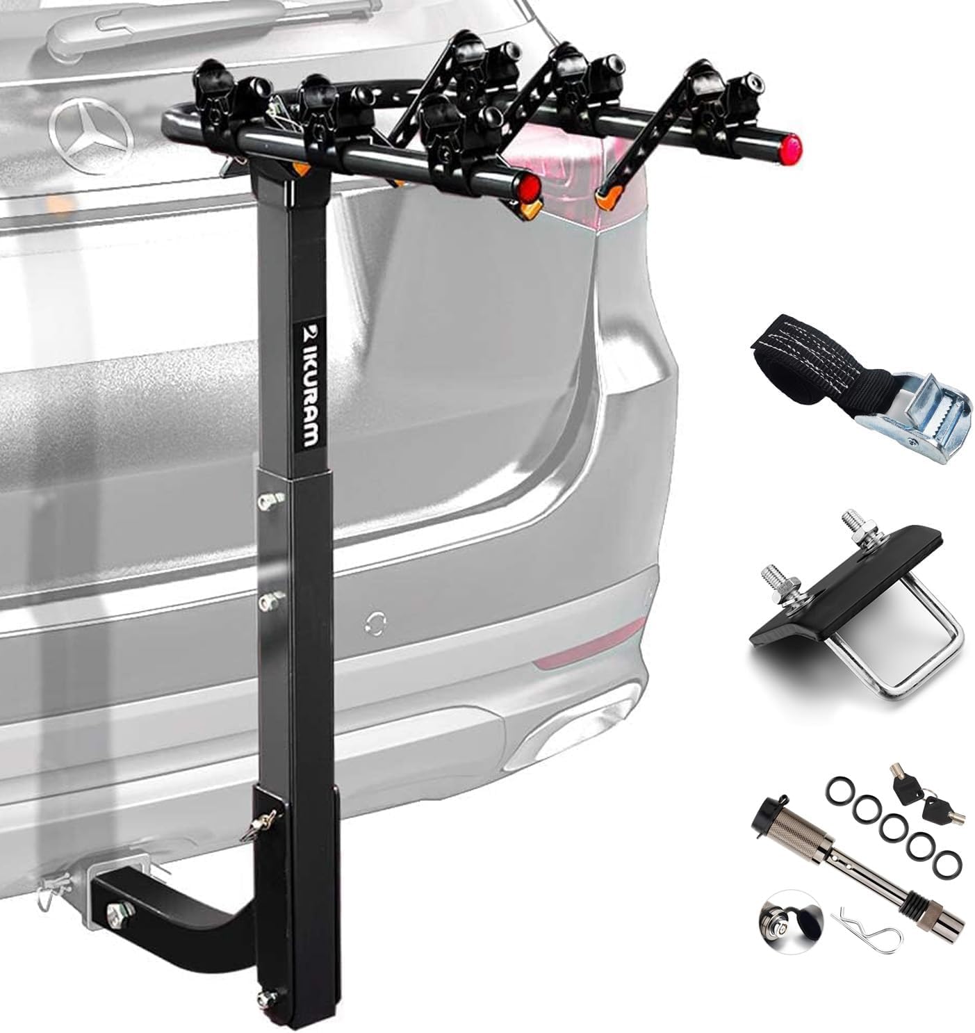 2 Bike Rack Hitch Mount, 200 lbs Electric Bicycle Carrier Rack Platform Style for Cars Trucks SUVs Minivans, fits MTB Gravel Road Bike with Up to 5-inch Fat Tire Carrier Rack - 2" Hitch Receiver