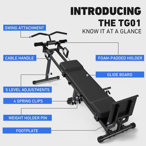 GMWD Total Home Gym – Full Body Workout Machine with Detachable Footplate, Swing Attachment, and Weight Holder for Home Gym Workouts(TG01 PR0)