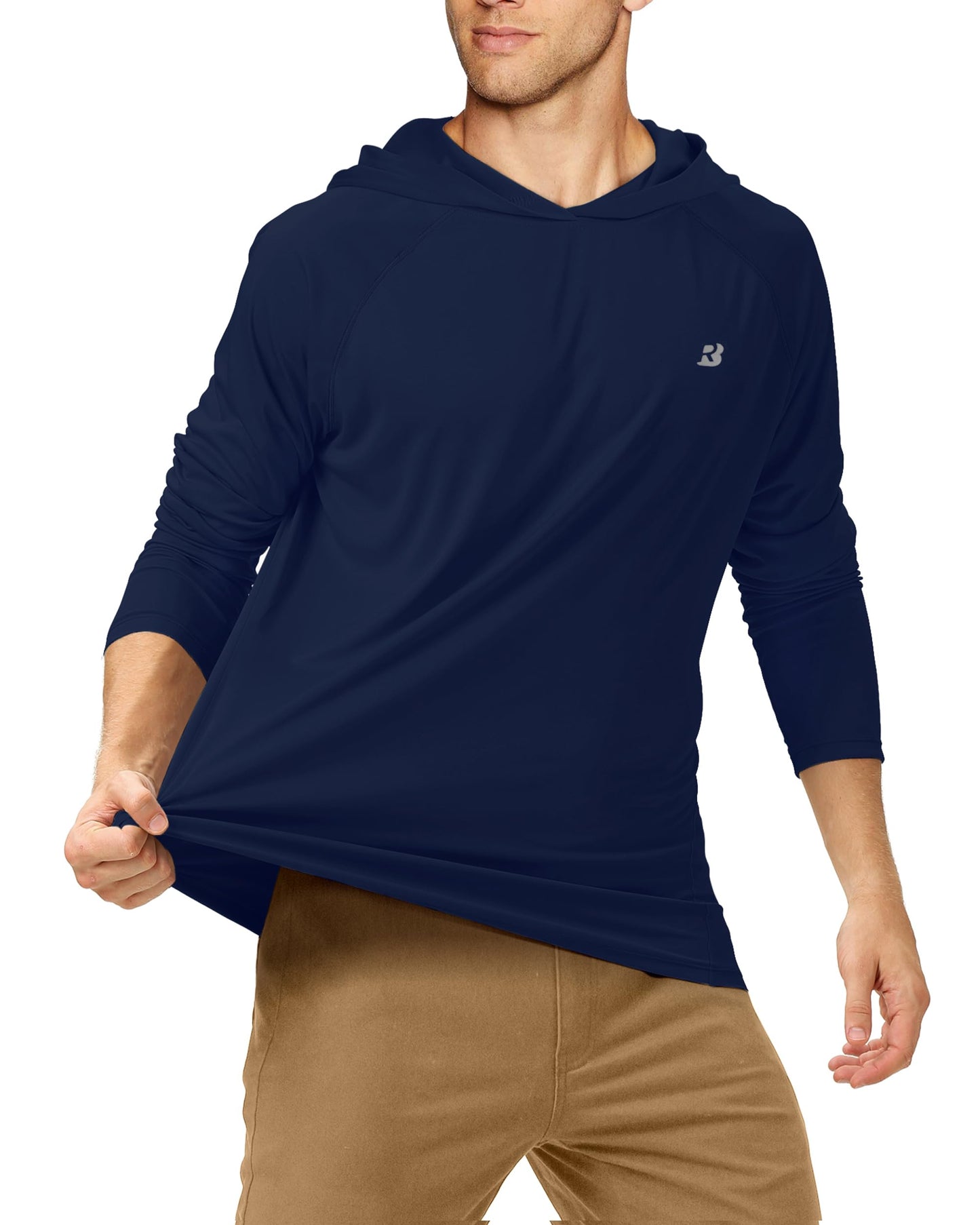 Roadbox Men's Sun Protection Long Sleeve Hoodie UPF 50+ Outdoor UV Fishing Shirts (Medium)