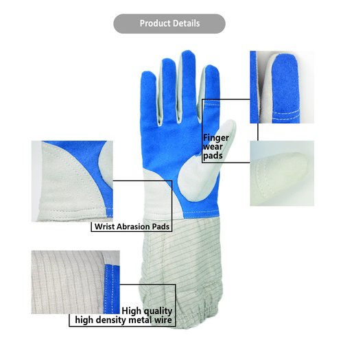 ThreeWOT Fencing Glove, Anti-Skid Leather Fencing Gloves for Sabre,Electric Saber Glove for Child and Adult(Right,Pack of 1) (10.5)