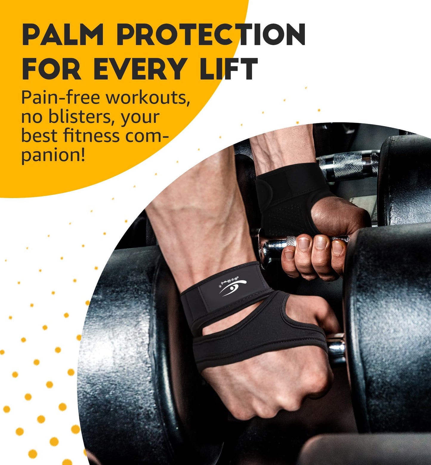 HiRui Ventilated Weight Lifting Workout Gloves for Men Women, Built-in Wrist Wraps and Non-Slip Palm Silicone to Avoid Calluses, Exercise Gym Gloves for Cross Training Powerlifting (Black, Medium)
