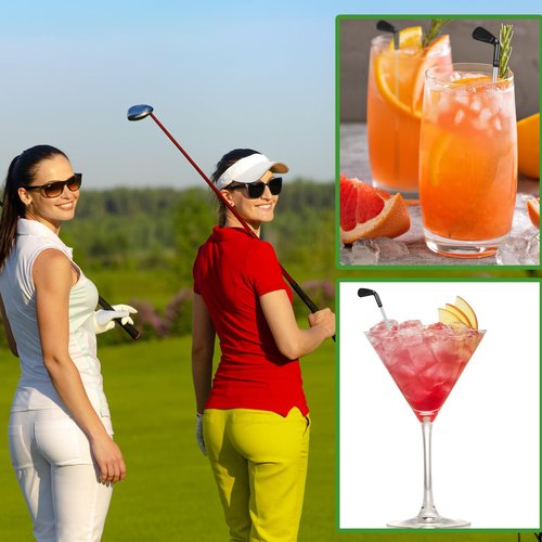 Domensi 12 Pcs Golf Coffee and Cocktail Stirrers Plastic Golf Club Appetizers Stirrers Cocktail Pick for Drink Coffee Liquor Cake Golfing Gifts Party Favors Decorations (Classic Style)
