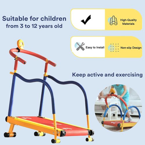 Kids Treadmill Workout Equipment - Indoor Toddler Gym, Toddler Treadmills for Home (Large)