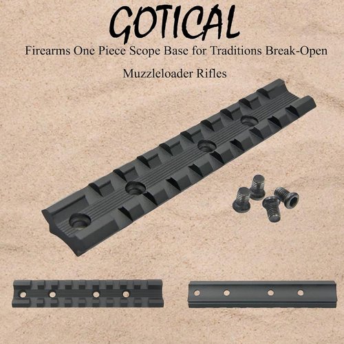 Gotical One Piece Scope Base for Break-Open Muzzleloader Rifles, Aircraft-Grade 6063 Aluminum, Matte Black Scope Base, 4 x 1½ Inch Screws and Wrench Included