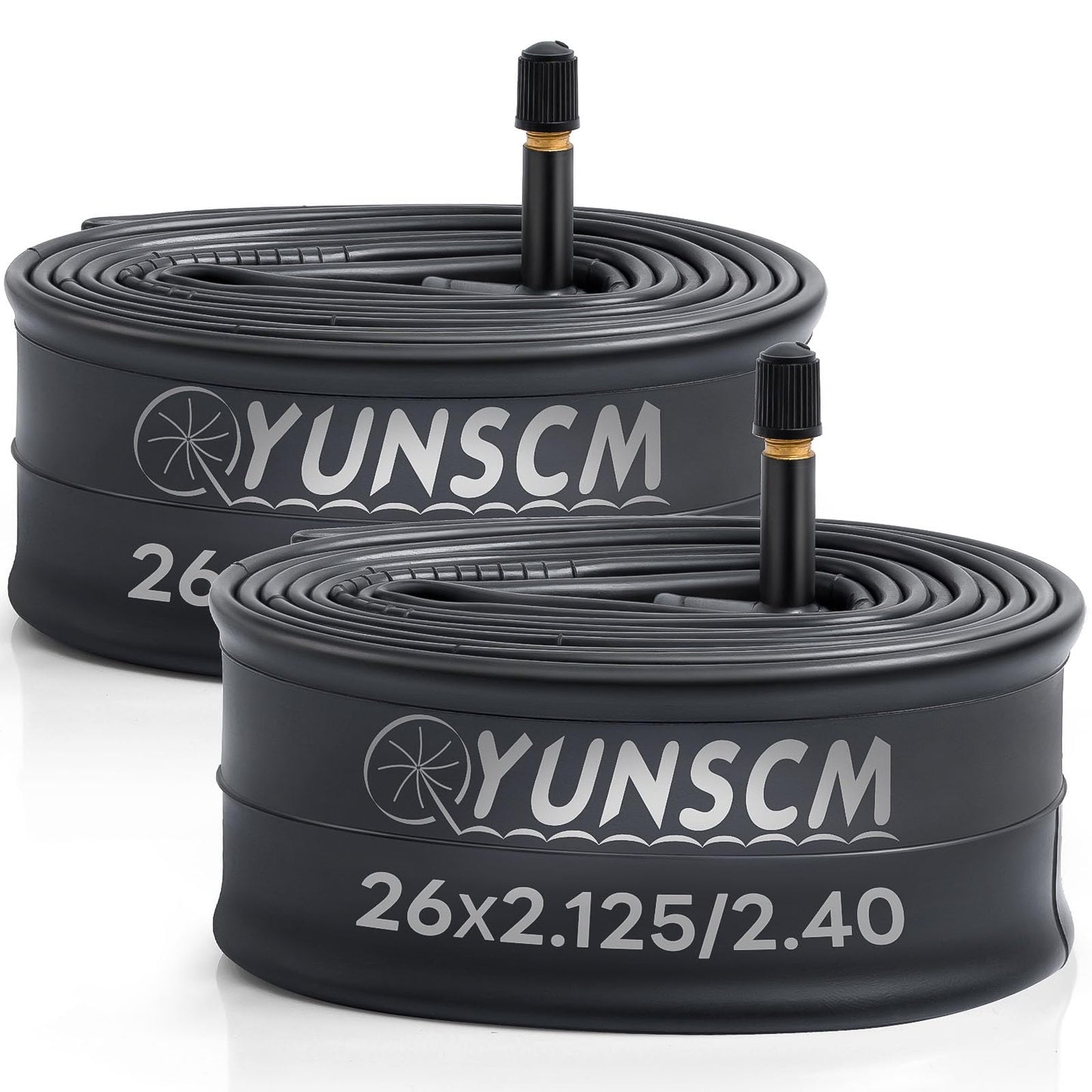 26" Bike Tubes 26x2.125/2.25/2.30/2.35/2.40 AV32mm Schrader Valve 56/64-559 26" Bicycle Tube - Butyl Rubber Compatible with Mountain, Road, MTB, City Bike Tire -2 PCS