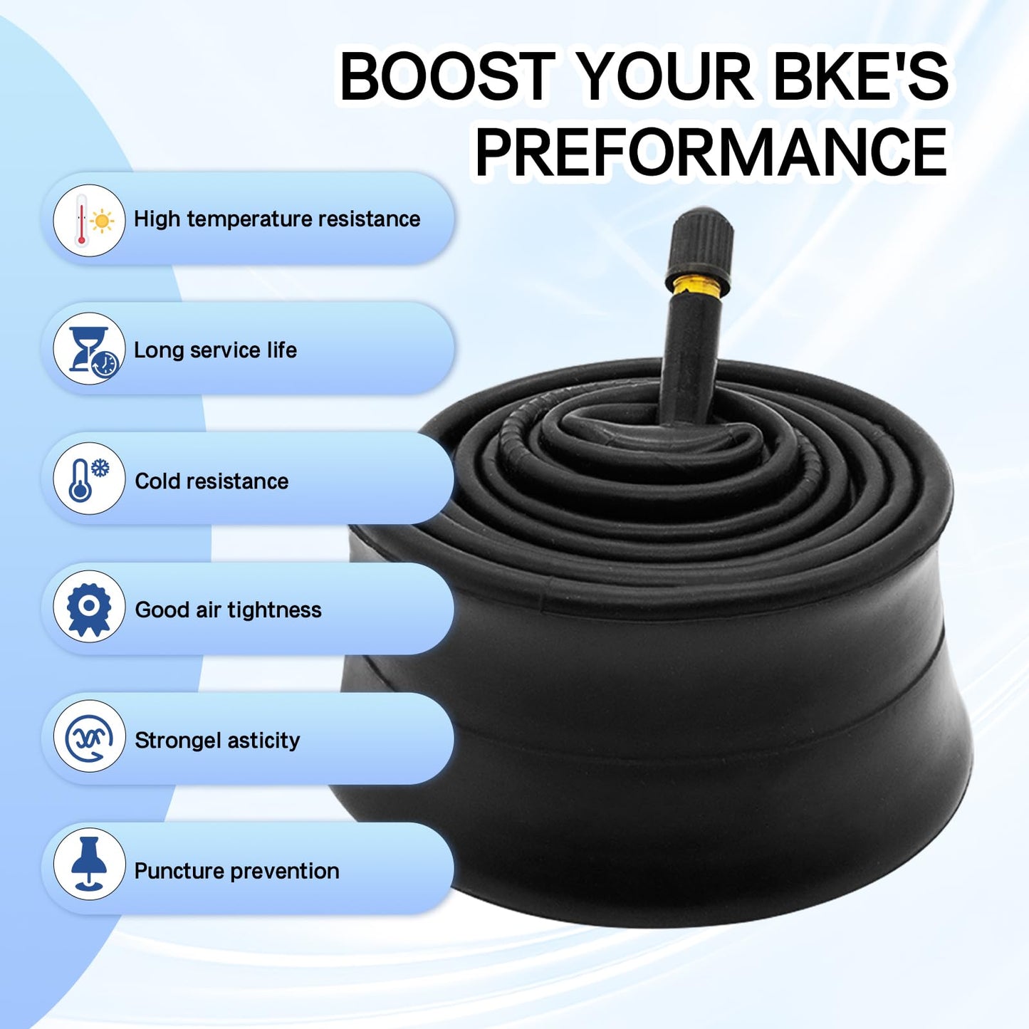 2pcs Heavy Duty 24x2.125/2.40 Bicycle Inner Tubes 24x1.95 24 inch Bike Tubes