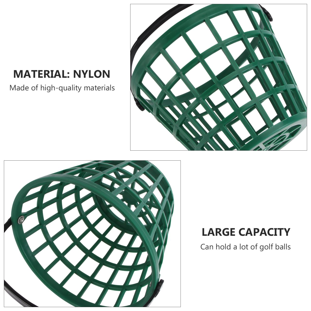 UPKOCH Golf Ball Basket Plastic Golf Ball Bucket with Foldable Handle Storage Container for Practice Range Stackable Caddy for Clubs and Frequent Use