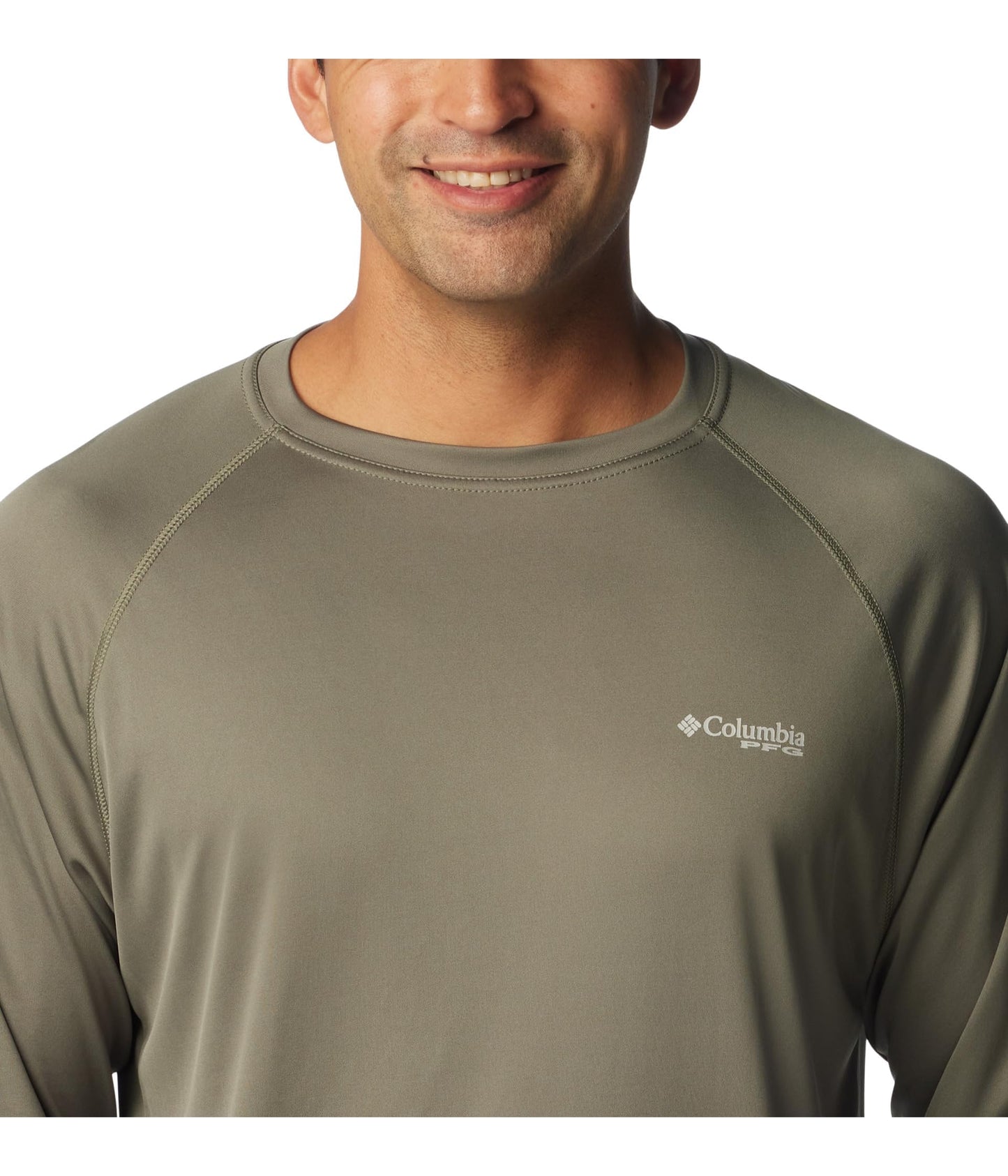 Columbia Men's PFG Terminal Tackle Long Sleeve Fishing Shirt, Cypress/Cool Grey Logo, Large Tall