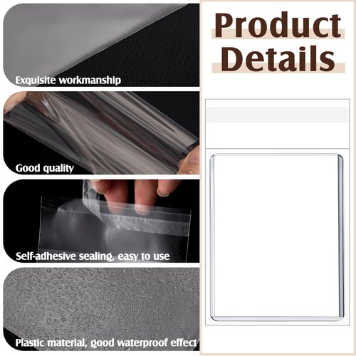 AmazingSpark 300 Pcs Resealable Team Bags for Trading Cards Holders 35-130pt, Fit Graded Card Sleeves Sports Slabs Sleeves Plastic Collectible Slabs Protection