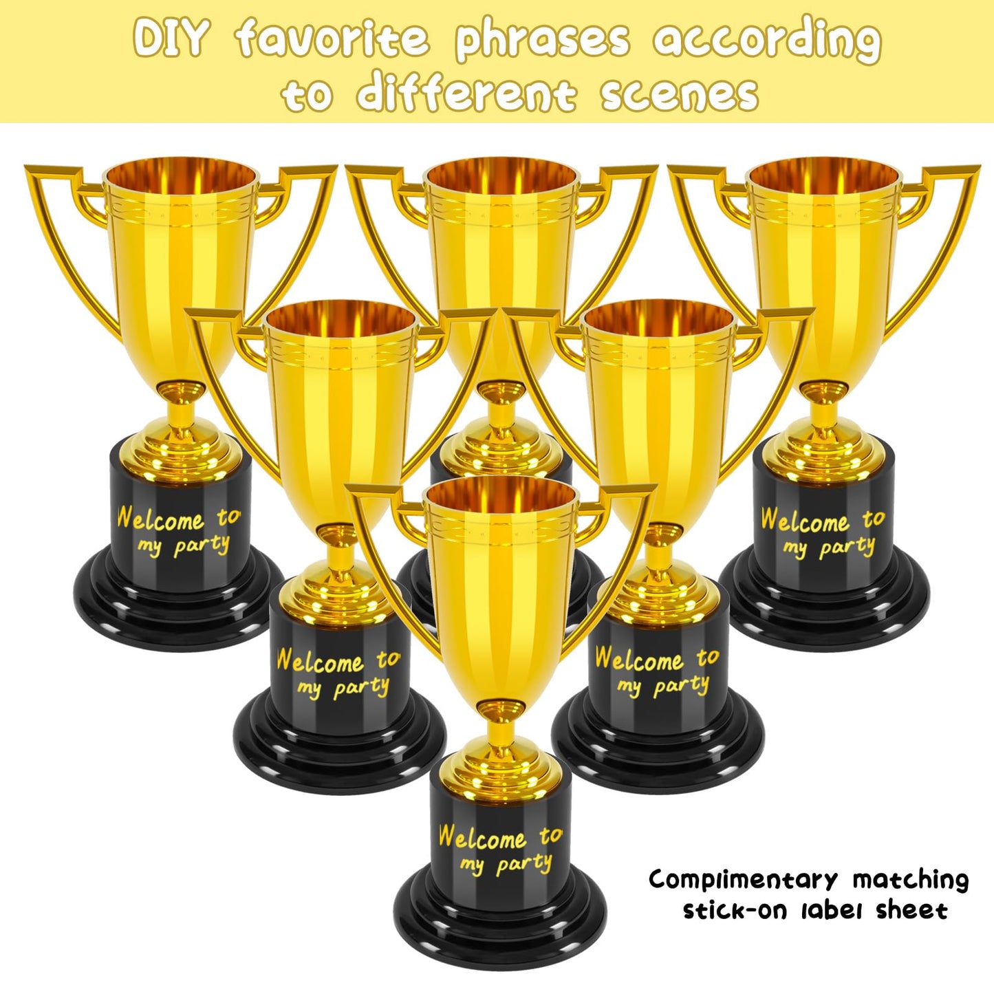COJOSQC 4 inch mini Trophies, 6PCS Trophies for Kindergarten Graduation, Bowling tournaments, Basketball Games, Kids Soccer Awards, Must Have Football Party Favors, Plastic Trophy.