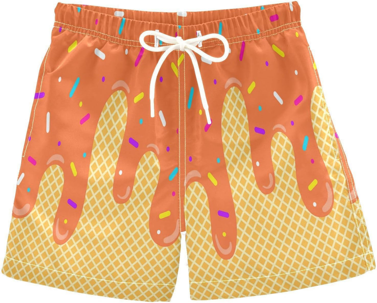 Ice Cream Boy Baseball Shorts Waffle Or Cone Preppy Shorts,Kids Youth Ice Cream Drip Track Short Pants
